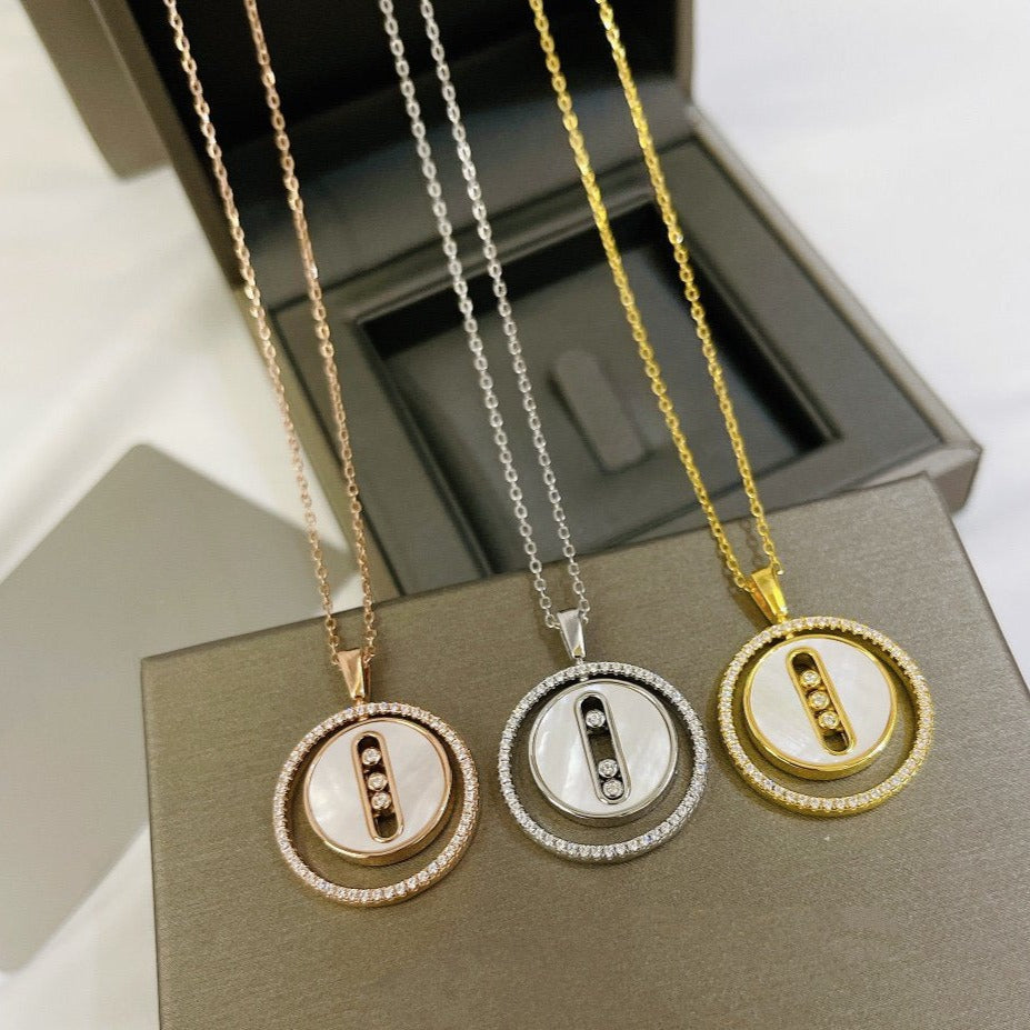 [Mysitc ]  MOVE MM NACRE BLANCHE DIAMOND NECKLACE