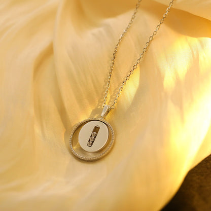 [Mysitc ]  MOVE MM SILVER DIAMOND NECKLACE