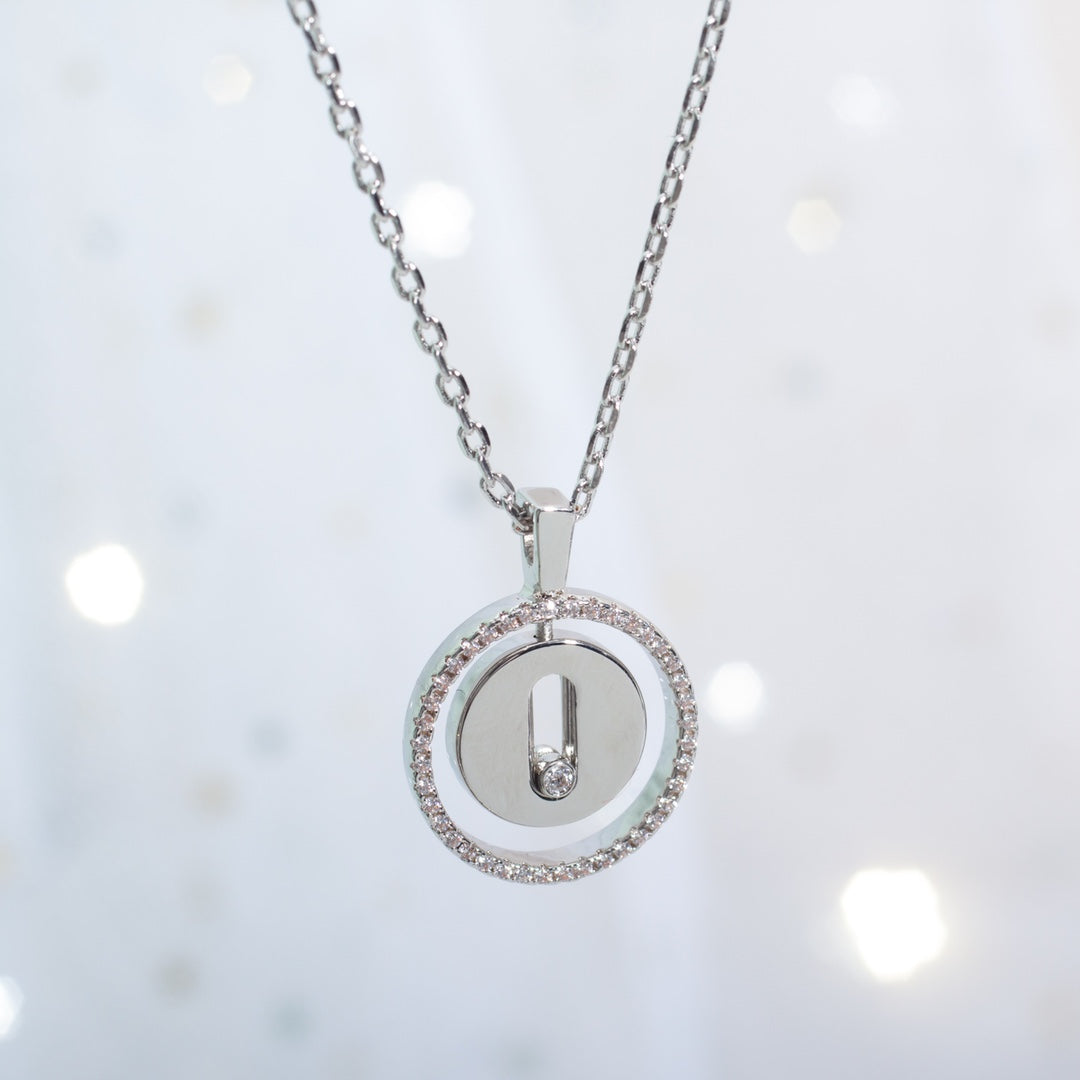 [Mysitc ]  MOVE PM NECKLACE SILVER DIAMOND