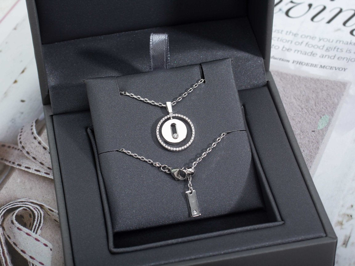 [Mysitc ]  MOVE PM NECKLACE SILVER DIAMOND