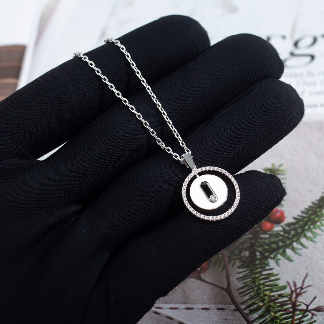 [Mysitc ]  MOVE PM NECKLACE SILVER DIAMOND