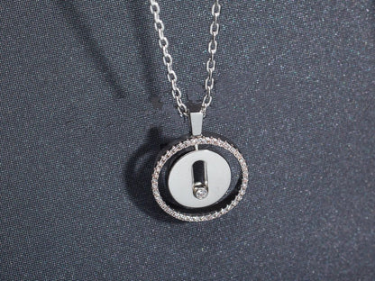 [Mysitc ]  MOVE PM NECKLACE SILVER DIAMOND