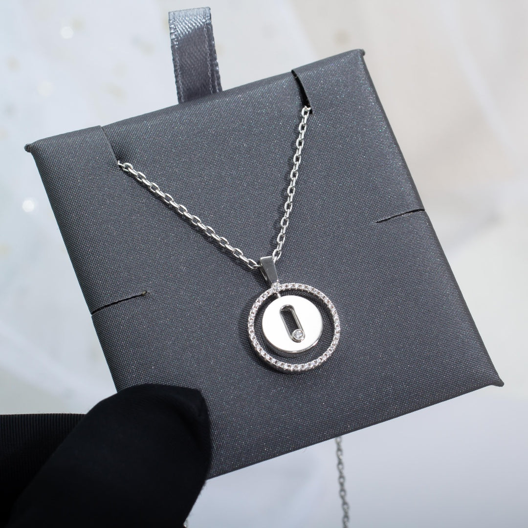 [Mysitc ]  MOVE PM NECKLACE SILVER DIAMOND