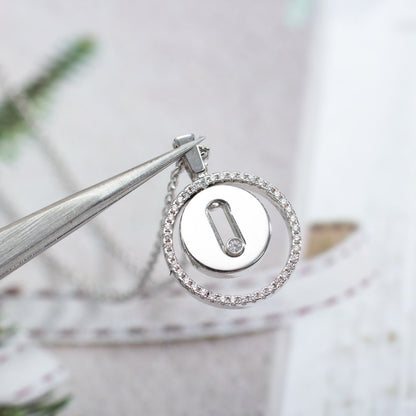 [Mysitc ]  MOVE PM NECKLACE SILVER DIAMOND