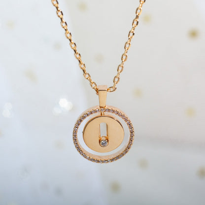 [Mysitc ]  MOVE PM NECKLACE PINK GOLD DIAMOND