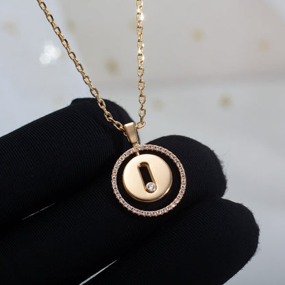 [Mysitc ]  MOVE PM NECKLACE PINK GOLD DIAMOND