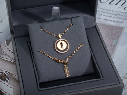 [Mysitc ]  MOVE PM NECKLACE PINK GOLD DIAMOND