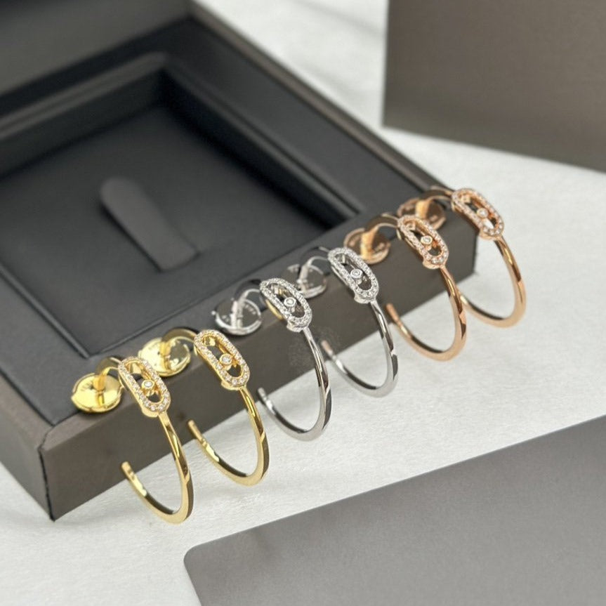[Mysitc ] CREOLES MOVE UNO PM DIAMOND EARRINGS