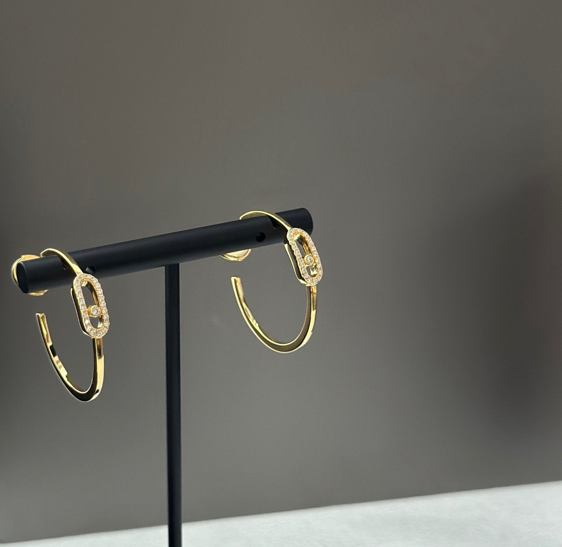 [Mysitc ] CREOLES MOVE UNO PM DIAMOND EARRINGS
