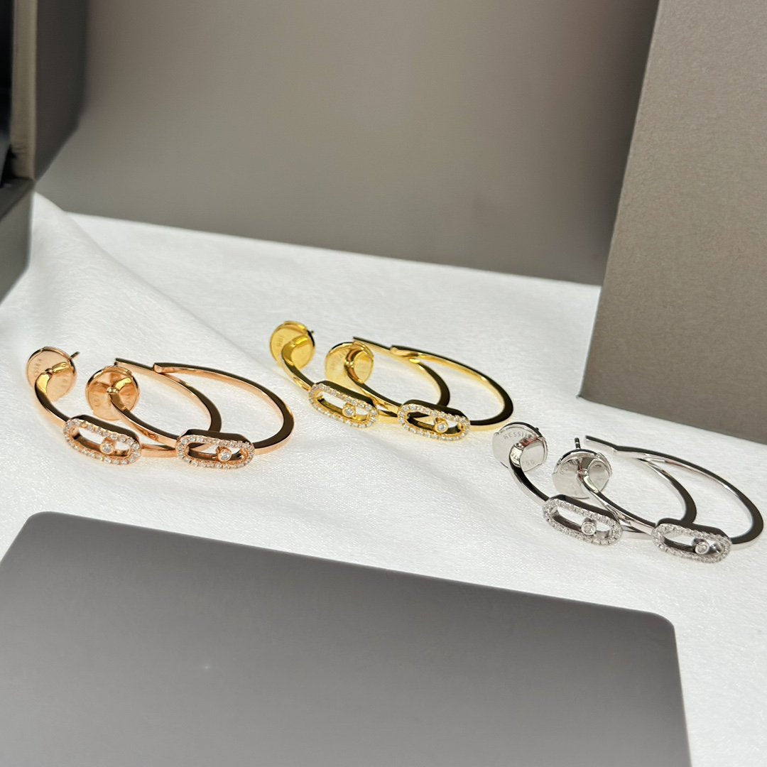 [Mysitc ] CREOLES MOVE UNO PM DIAMOND EARRINGS