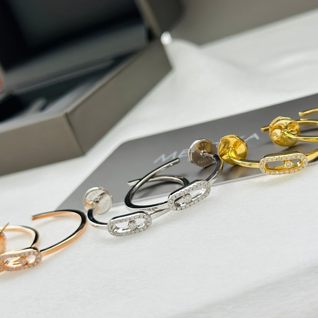 [Mysitc ] CREOLES MOVE UNO PM DIAMOND EARRINGS