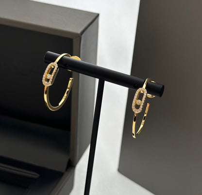 [Mysitc ] CREOLES MOVE UNO PM DIAMOND EARRINGS