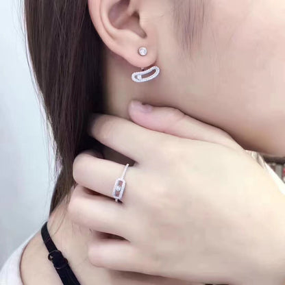[Mysitc ] MOVE UNO SILVER DIAMOND EARRINGS