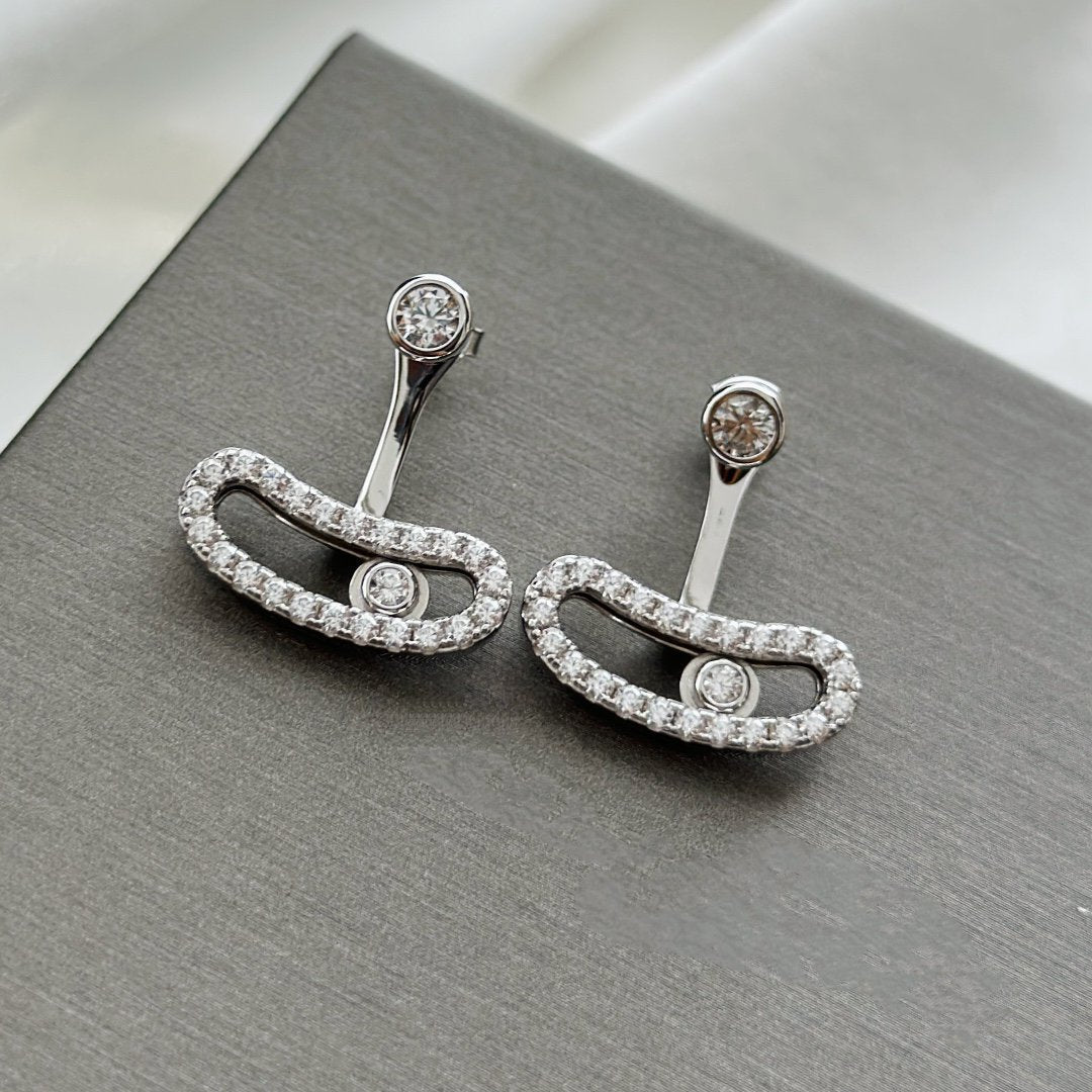 [Mysitc ] MOVE UNO SILVER DIAMOND EARRINGS
