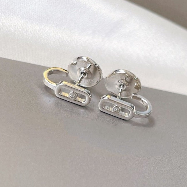 [Mysitc ] CREOLES MOVE UNO MINI 1 DIAMOND EARRINGS