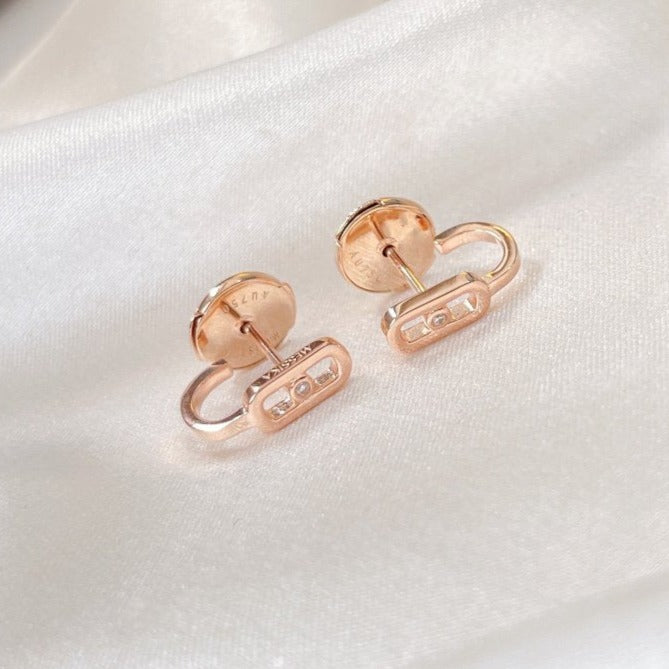 [Mysitc ] CREOLES MOVE UNO MINI 1 DIAMOND EARRINGS