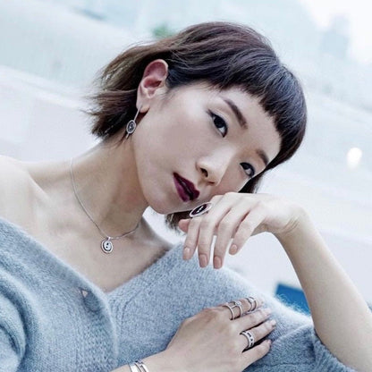 [Mysitc ]  MOVE ARROW PINK GOLD DIAMOND EARRINGS