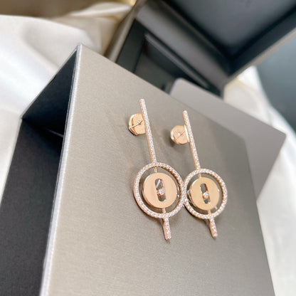 [Mysitc ]  MOVE ARROW PINK GOLD DIAMOND EARRINGS