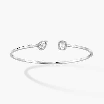 [Mysitc ] JONC FLEX MY TWIN TOI & MOI SILVER DIAMOND BRACELET
