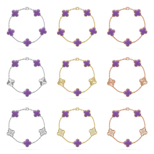 [Mystic]CLOVER 5 MOTIF LIGHT PURPLE BRACELET COLLECTION