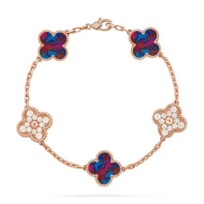 [Mystic]CLOVER 5 MOTIF COLOR GEMSTONES BRACELET COLLECTION