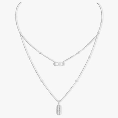 [Mysitc ] MOVE 2 ROW DIAMOND NECKLACE