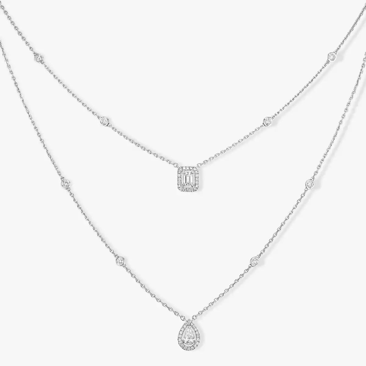 [Mysitc ] Diamond Necklace My Twin 2 Rows