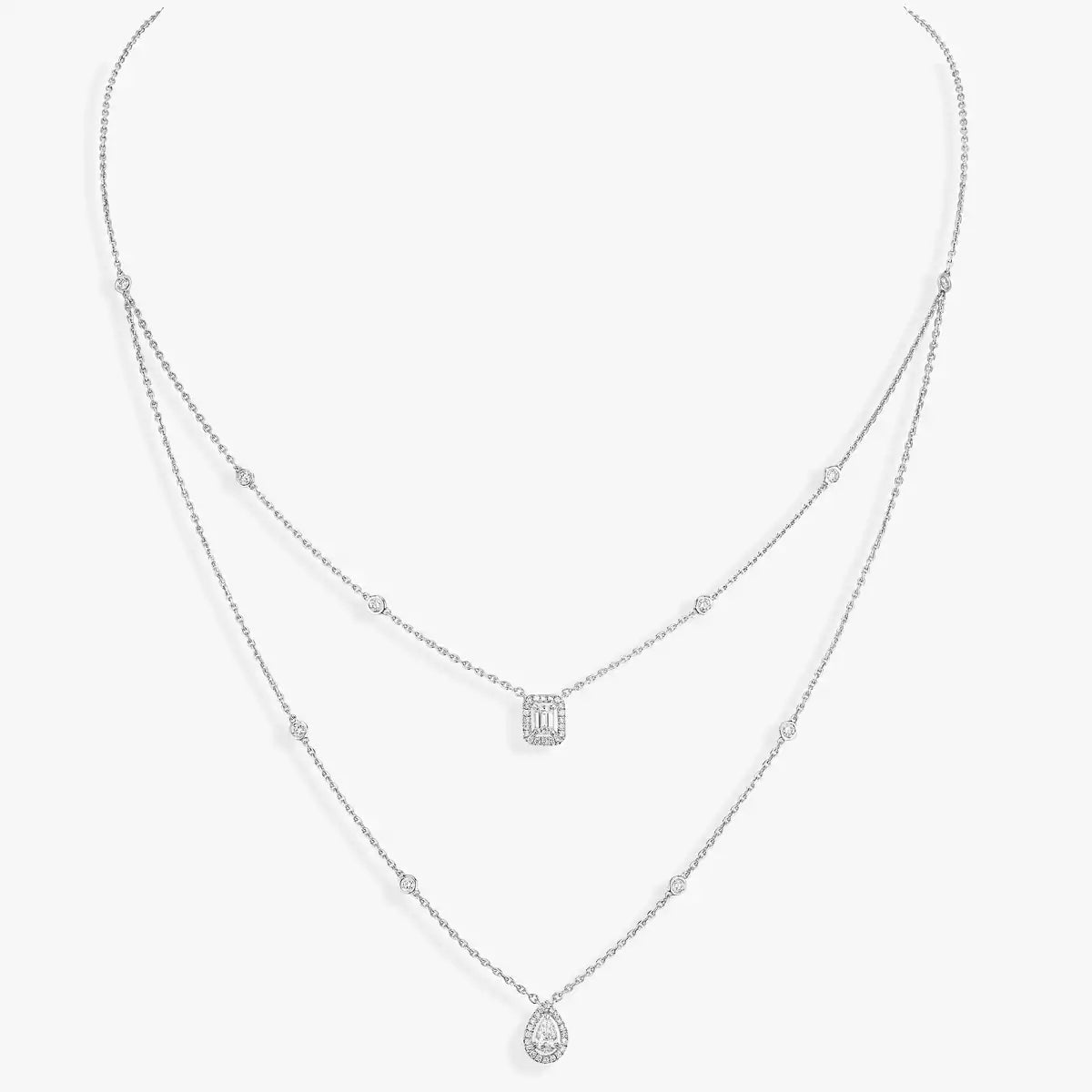 [Mysitc ] Diamond Necklace My Twin 2 Rows