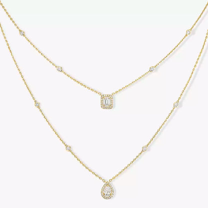 [Mysitc ] Diamond Necklace My Twin 2 Rows