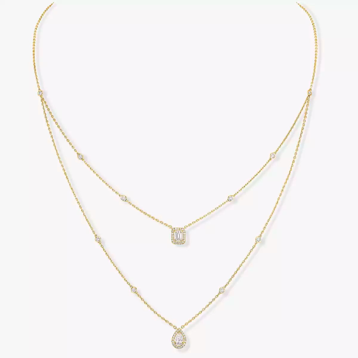 [Mysitc ] Diamond Necklace My Twin 2 Rows