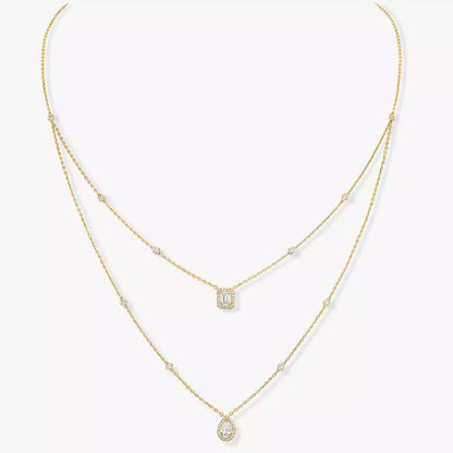 [Mysitc ] Diamond Necklace My Twin 2 Rows