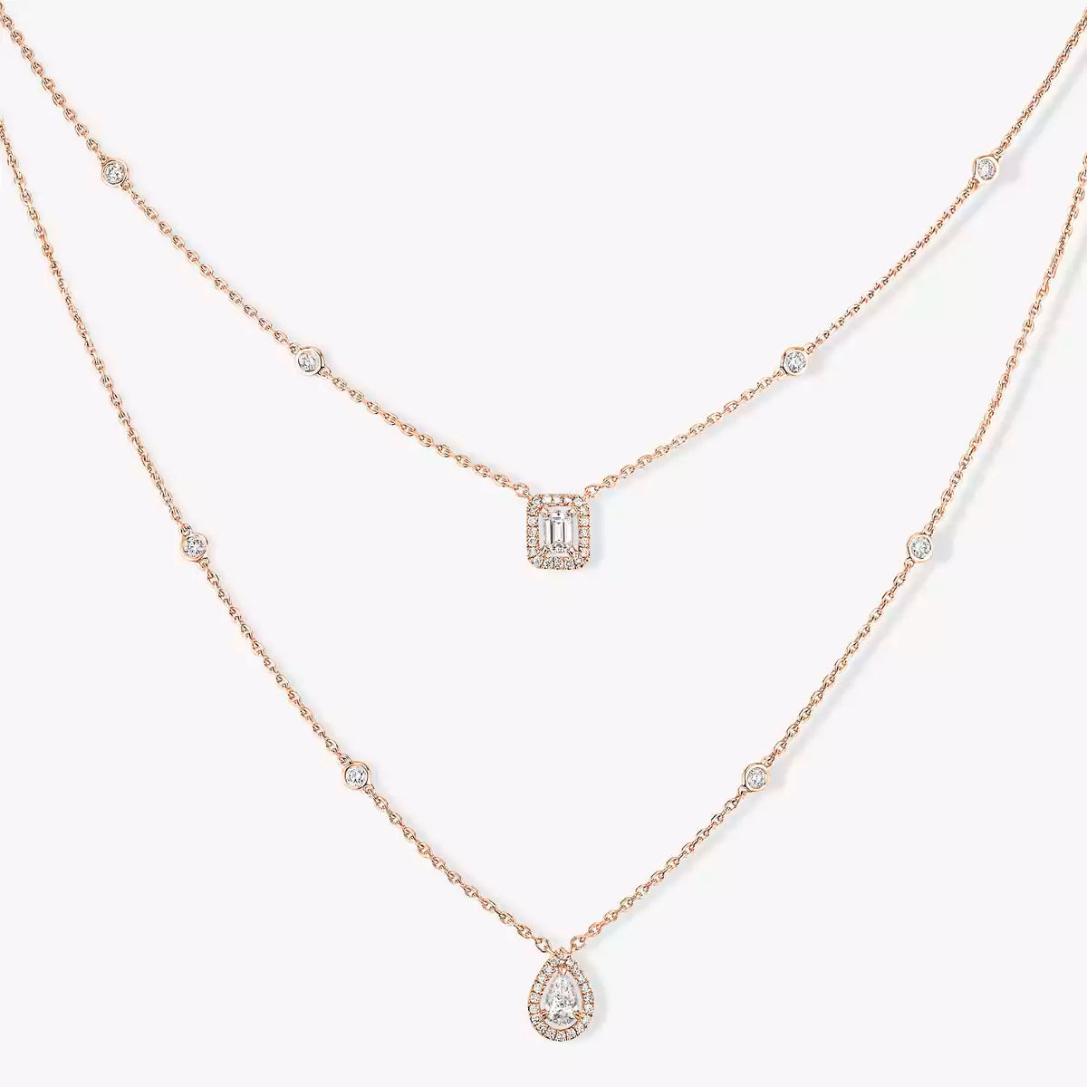 [Mysitc ] Diamond Necklace My Twin 2 Rows