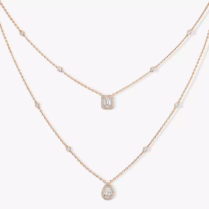 [Mysitc ] Diamond Necklace My Twin 2 Rows