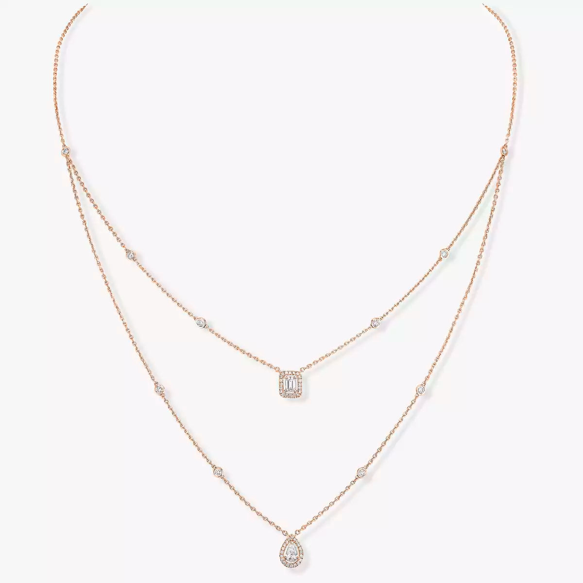 [Mysitc ] Diamond Necklace My Twin 2 Rows