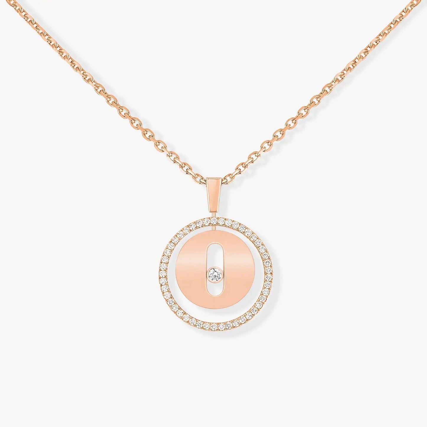 [Mysitc ]  MOVE PM NECKLACE PINK GOLD DIAMOND