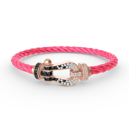 [Mystic]FORCE LARGE HORSESHOE BLACK WHITE DIAMOND BRACELET ROSE GOLD