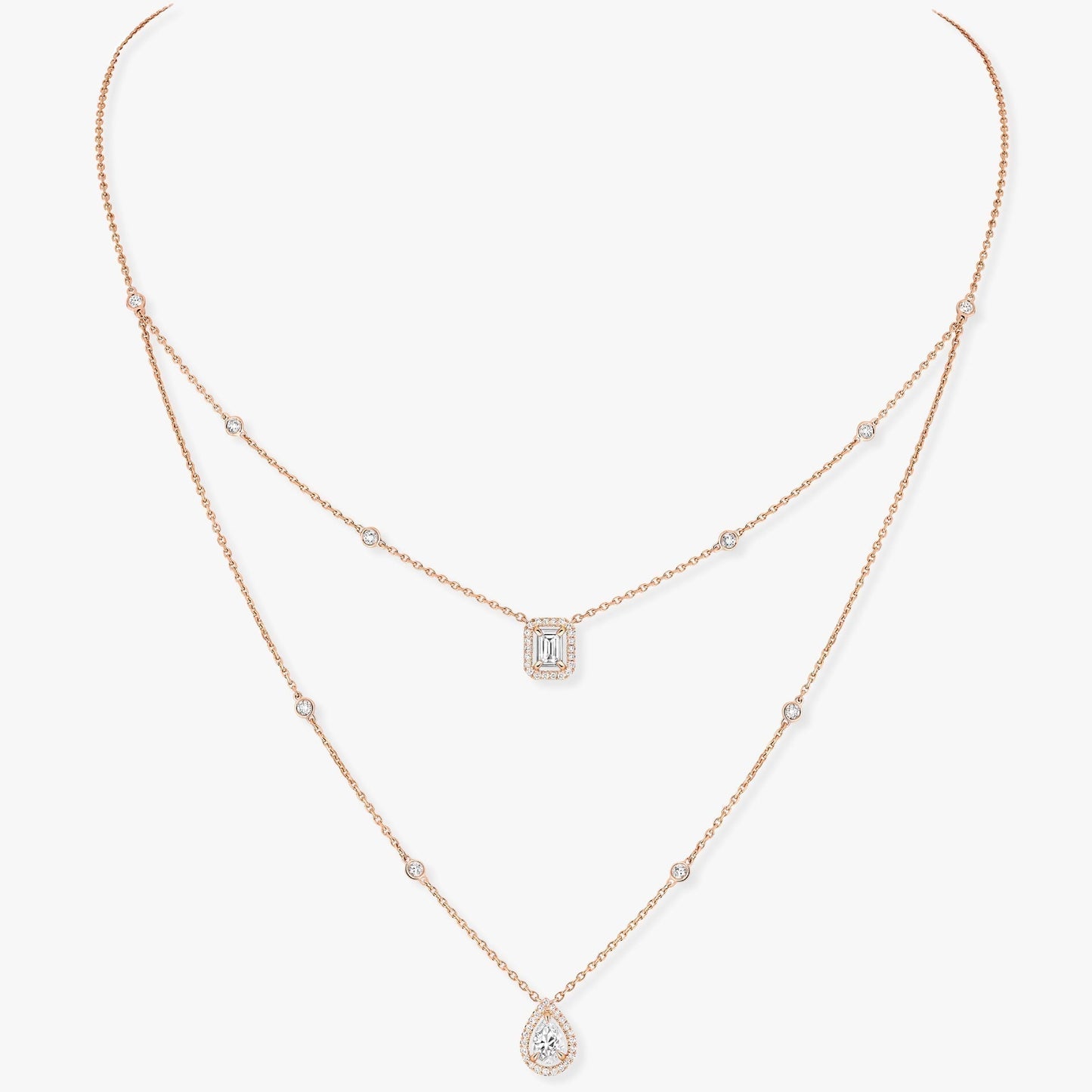 [Mysitc ] MY TWIN 2 ROW DIAMOND NECKLACE