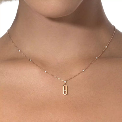 [Mysitc ]  Move Uno Gold Diamond Long Necklace