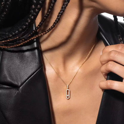 [Mysitc ] Move Uno Diamond Necklace in Rose Gold