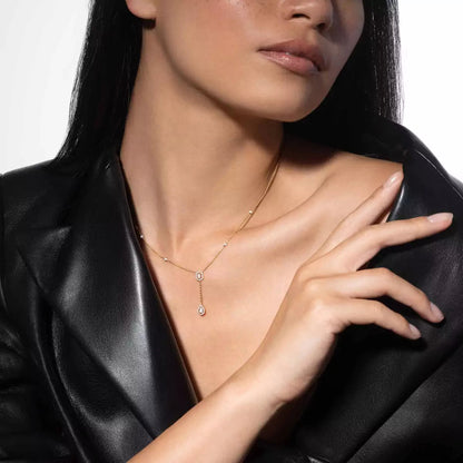 [Mysitc ] Gold Diamond Tie Necklace