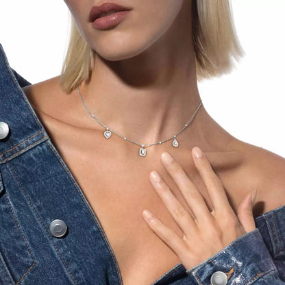 [Mysitc ] My Twin Diamond Necklace in Silver
