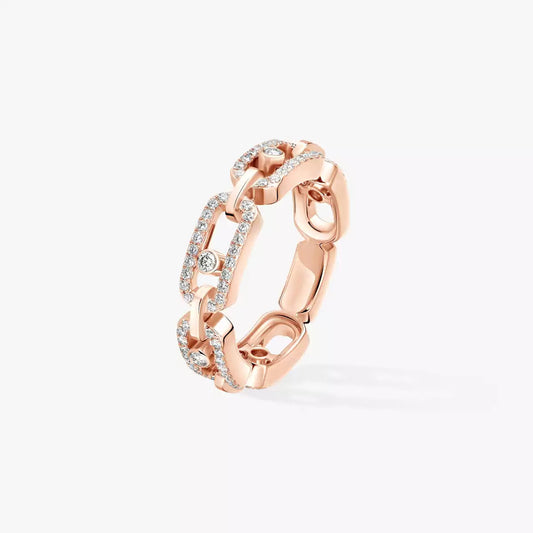 [Mysitc ] Move Link Pave_-Set Diamond Ring in Gold