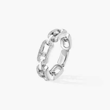 [Mysitc ] Move Link Pave_-Set Diamond Ring in Gold