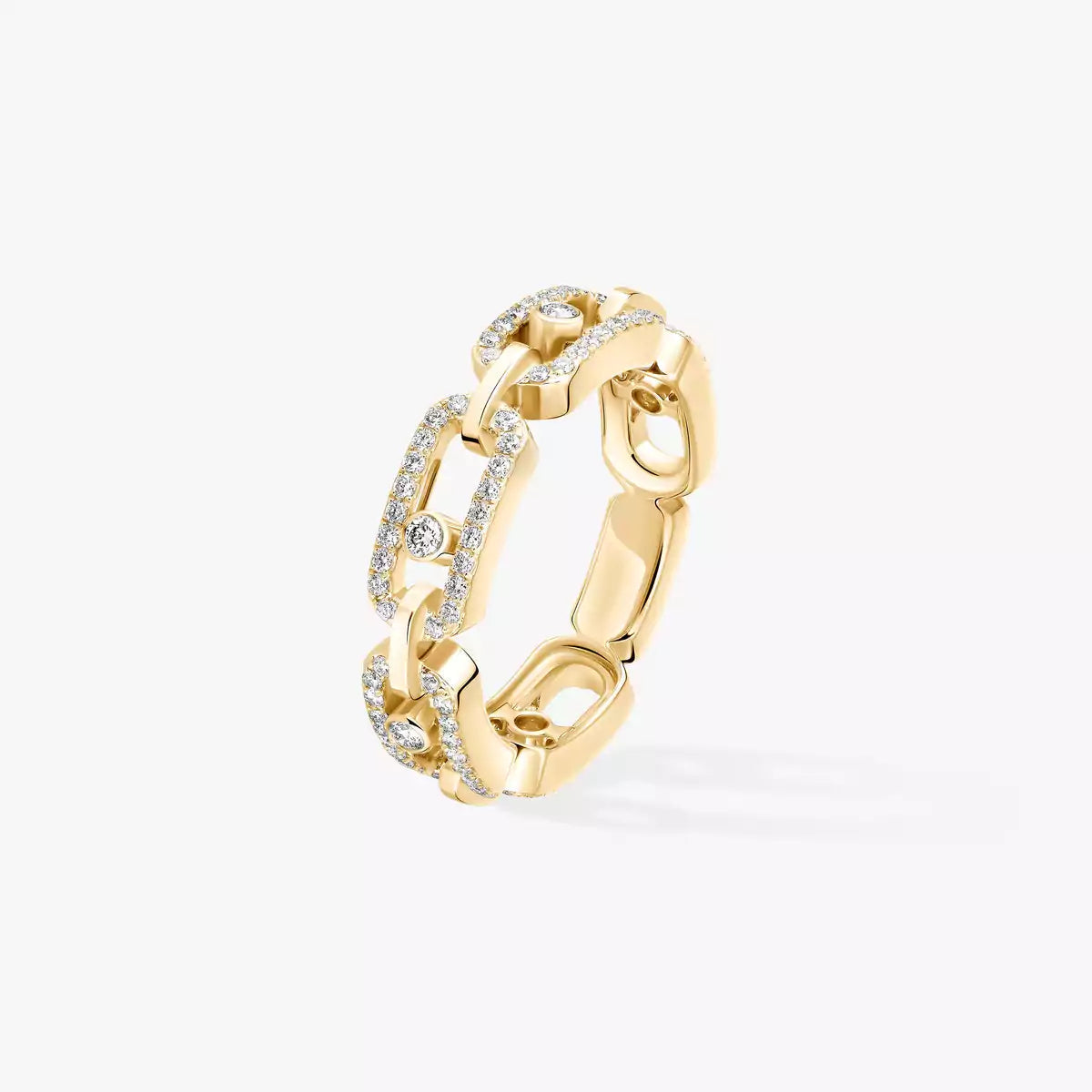 [Mysitc ] Move Link Pave_-Set Diamond Ring in Gold