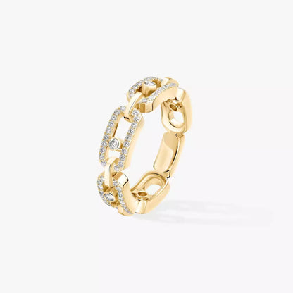 [Mysitc ] Move Link Pave_-Set Diamond Ring in Gold