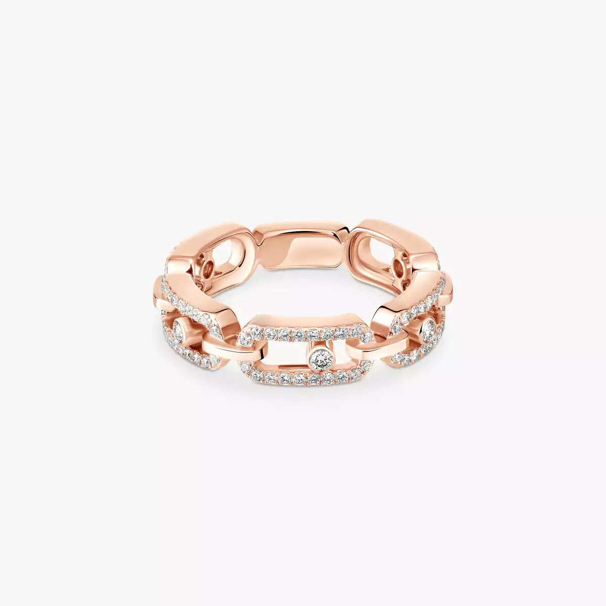 [Mysitc ] Move Link Pave_-Set Diamond Ring in Gold