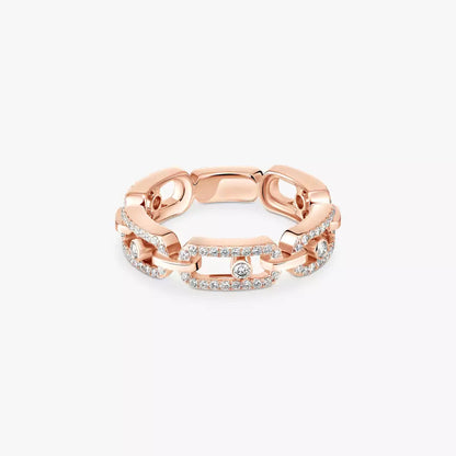 [Mysitc ] Move Link Pave_-Set Diamond Ring in Gold