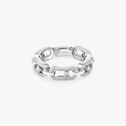 [Mysitc ] Move Link Pave_-Set Diamond Ring in Gold