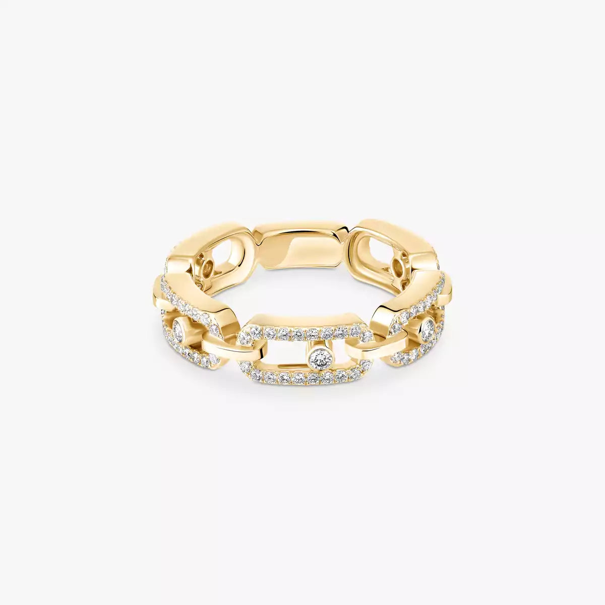 [Mysitc ] Move Link Pave_-Set Diamond Ring in Gold