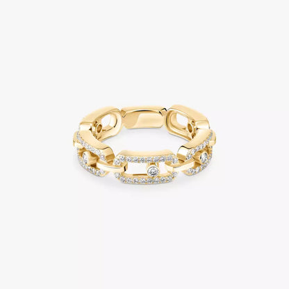[Mysitc ] Move Link Pave_-Set Diamond Ring in Gold